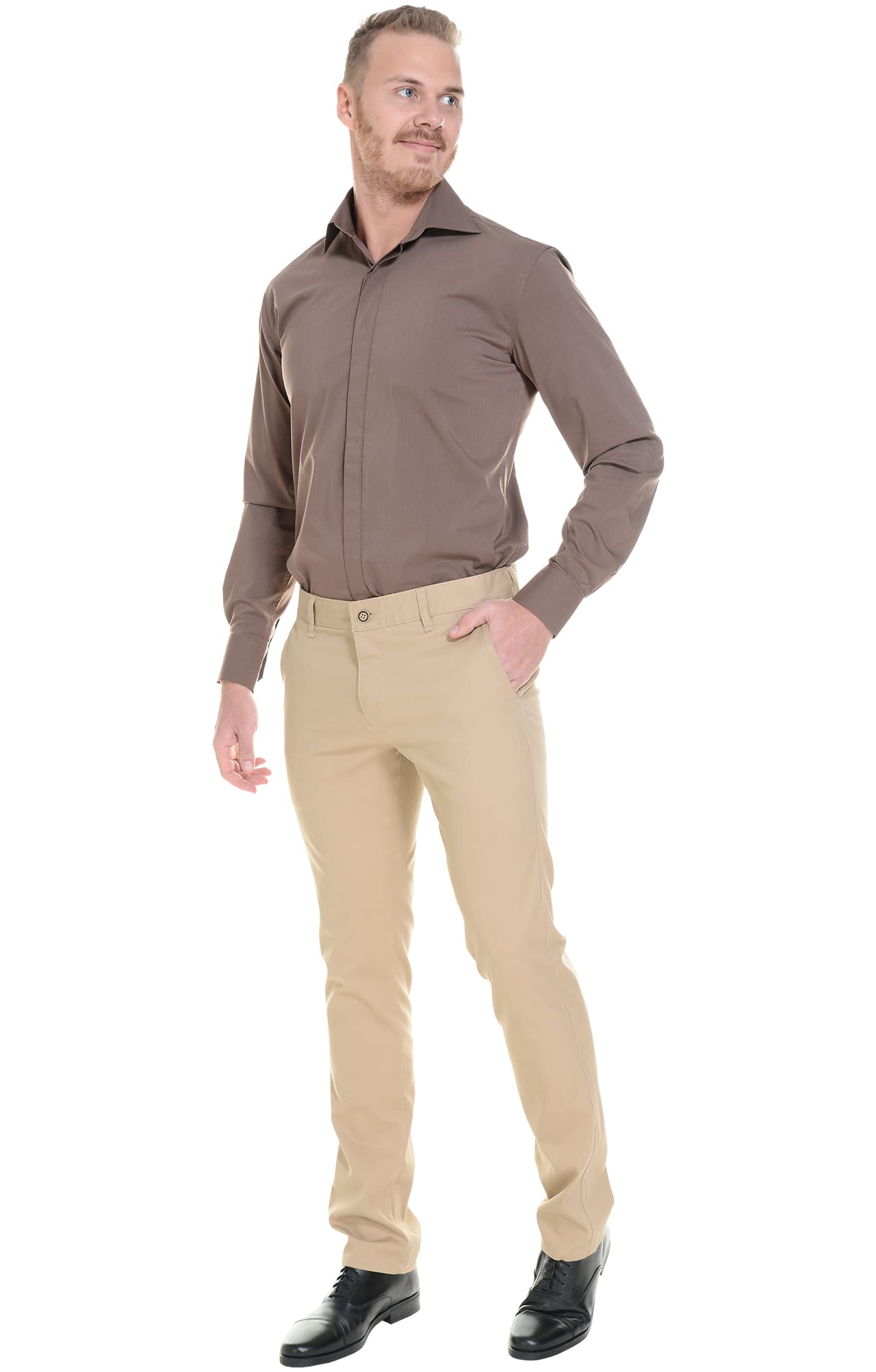 68268 Брюки  мужские beige (бежевые) El-Risto  Одежда для официантов  размер 56/182-188  - Вид №3