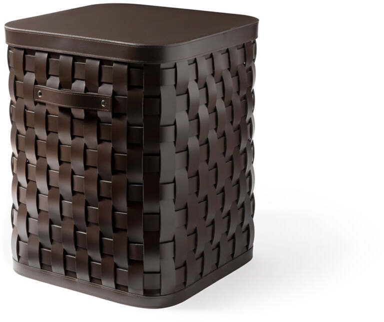 Корзина Demetra Большая квадратная - 40X40XH50 см / регенерированная кожа_beau-blue