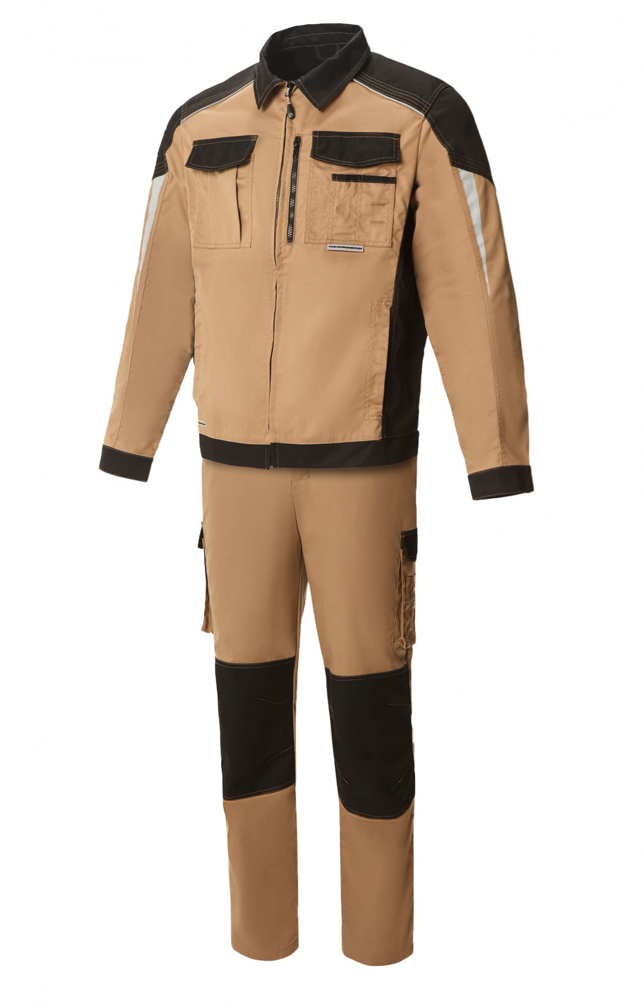 64634 Костюм  NEW 2 бежевый с черным STATUS  Летняя спецодежда  размер 56-58/182-188 