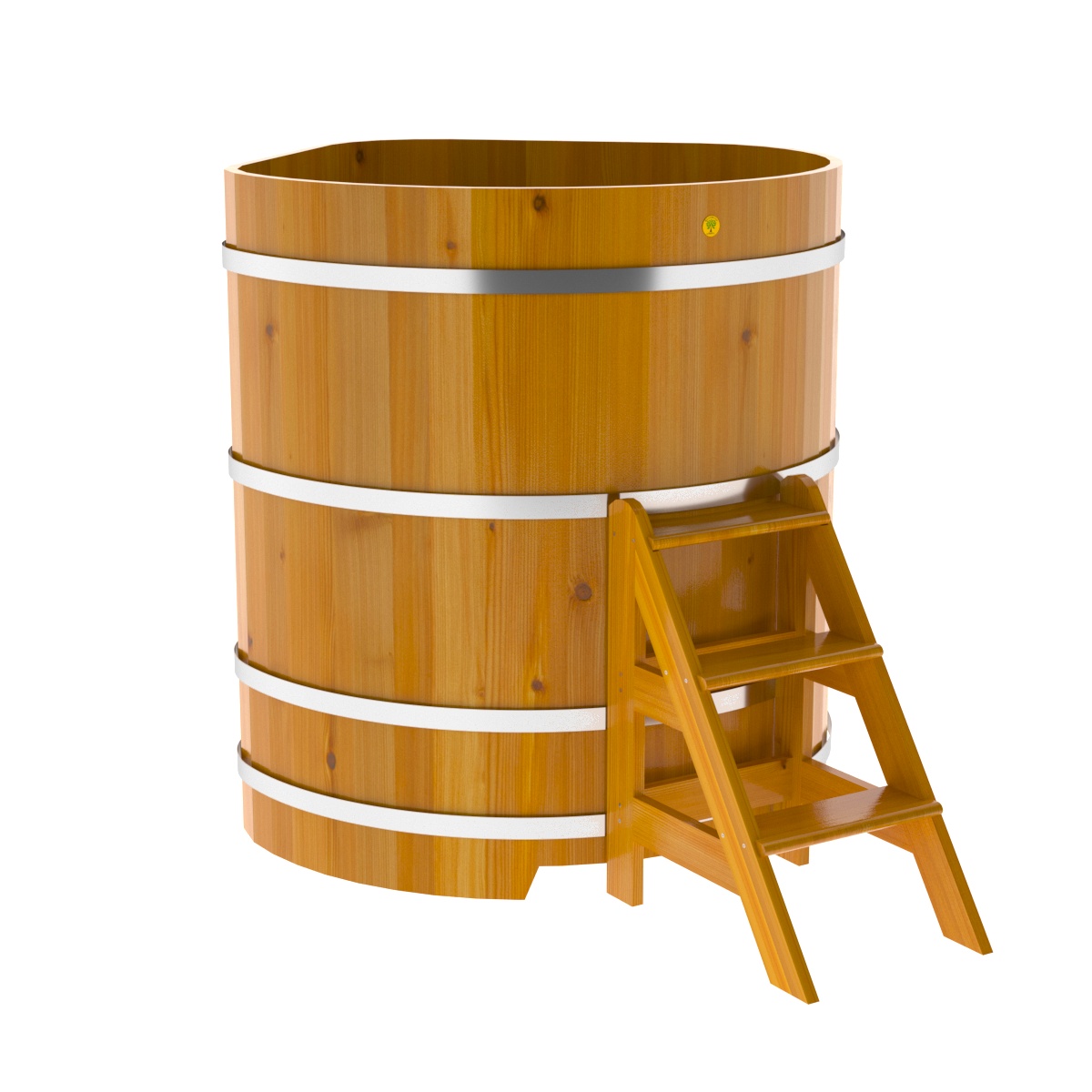 2316 Купель угловая из лиственницы Рустик 1,19х1,19х1,4 натуральная Alyarus  - Вид №1