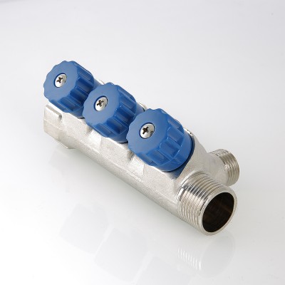 VTc.560.N.0603 Коллектор с регулирующими вентилями и наружной резьбой Valtec 1", 3 х 1/2"  - Вид №5