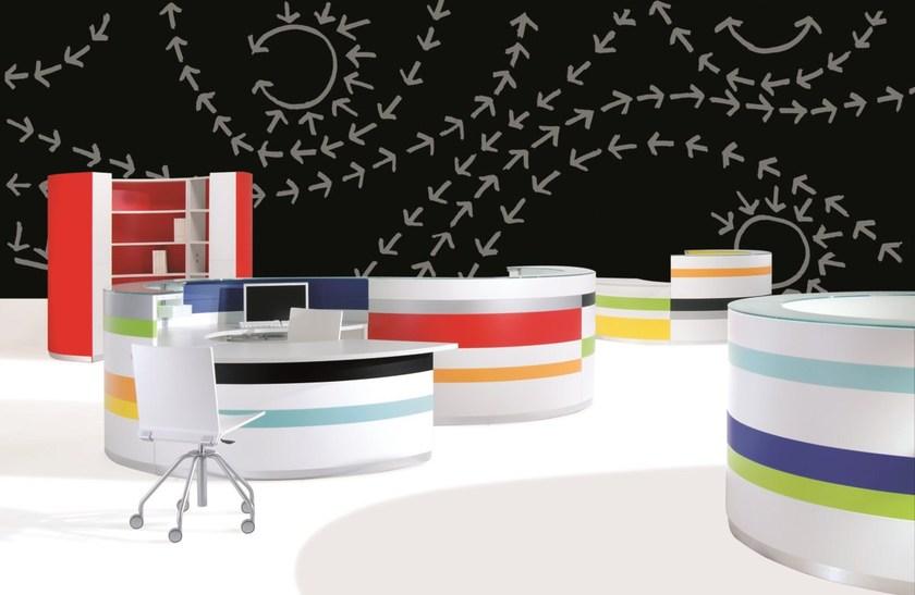 NEWTOM by Ultom Модульный офисный книжный шкаф / офисный остров Twist sun-id-1415540 - Вид №3