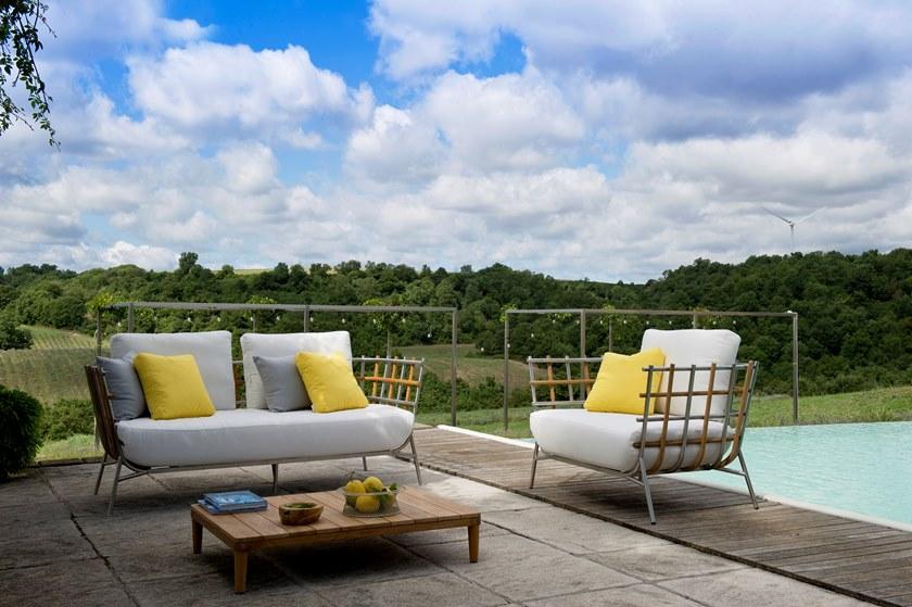 Unopiù Садовый диван из нержавеющей стали и тика Tweed Twediv - Вид №7