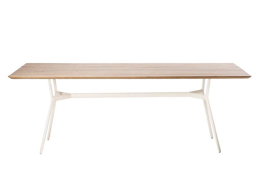 Алюминиевый и деревянный прямоугольный садовый стол TRIBÙ Branch ARCH-00014129 - Вид №3