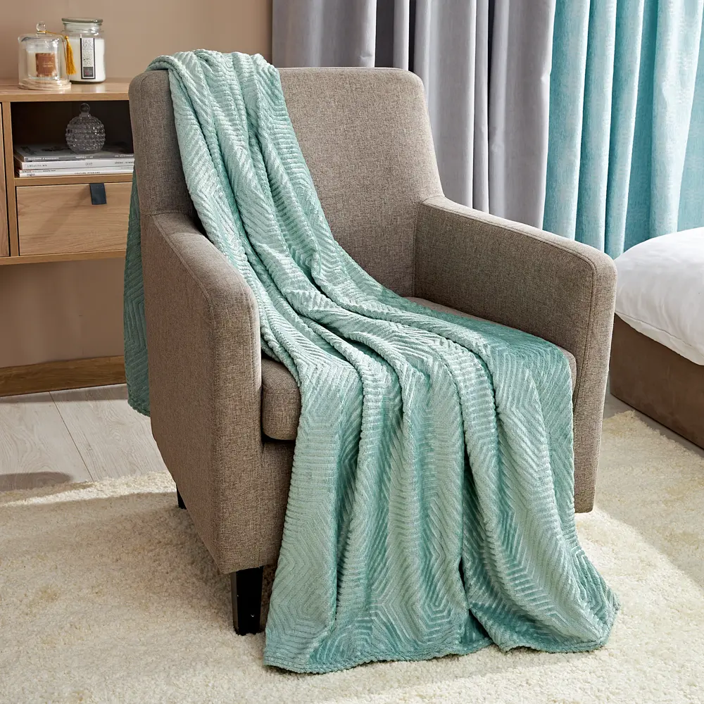 Плед Berta 150x200 см жаккард цвет зеленый СТОЛИЦА ТЕКСТИЛЯ STLM-2023315 - Вид №3