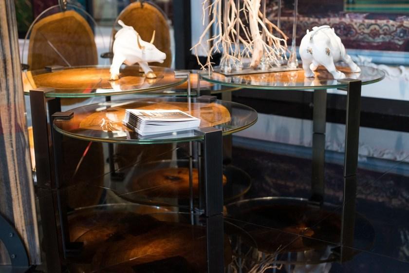 VGnewtrend Овальный журнальный столик из дерева и стекла Foresta sun-id-1387289 - Вид №5