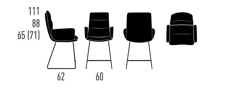 Кухонный табурет с подлокотниками KFF Arva ARCH-00146551 - Вид №5