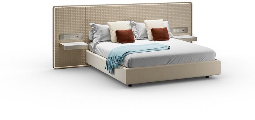 Reflex Кровать двуспальная в коже с высоким изголовьем Oh sun-id-1454879 - Вид №1