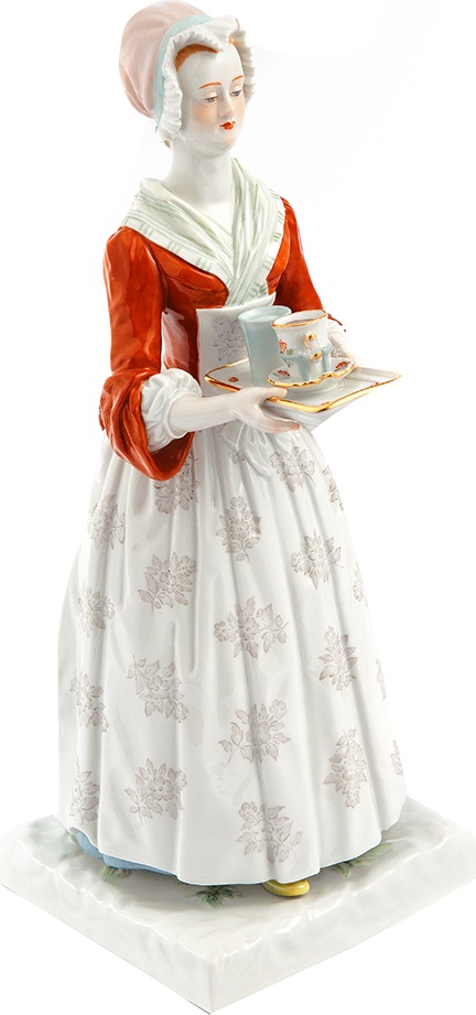 10572225 Meissen Фигурка 37см "Шоколадница" (по мотивам картины Ж.-Э.Лиотара, 1745 г.)(модель 1837 г.) Фарфор 