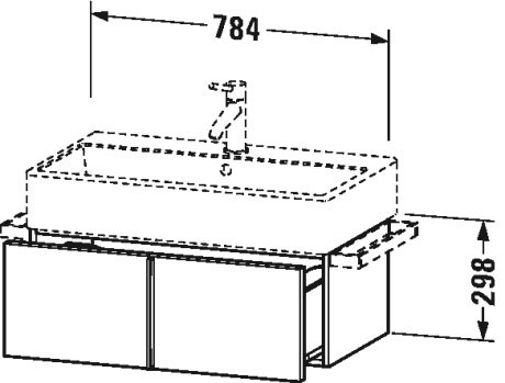 VA612705353 Тумбочка подвесная Vero Air #VA6127 784 x 431 мм Каштан темный, декор Duravit - Вид №1