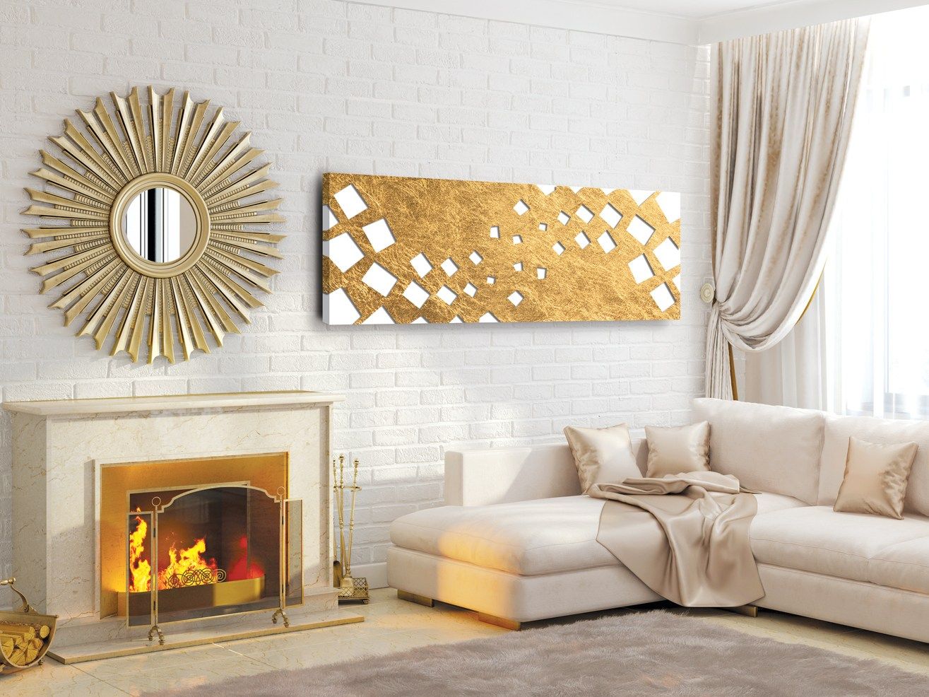 Алюминиевый полотенцесушитель Termo Design двойная пластина-сусальное золото ARCH-00136883 - Вид №6