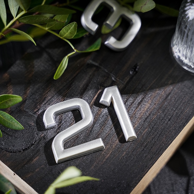 Дверной номер  «3», 32х5х40 мм, матовое серебро LJPS0067 Public Steel Россия  - Вид №1