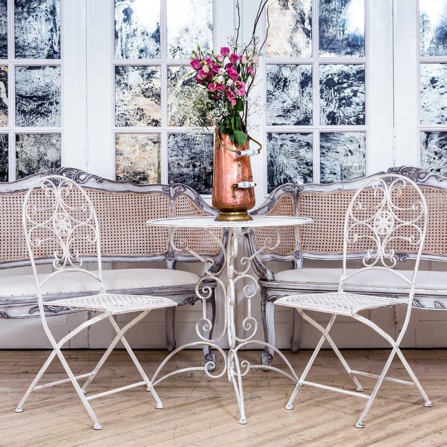 Складной столик кофейный белый антик "Берси" BYOBJECT  009465 Белый Object Desire  - Вид №1