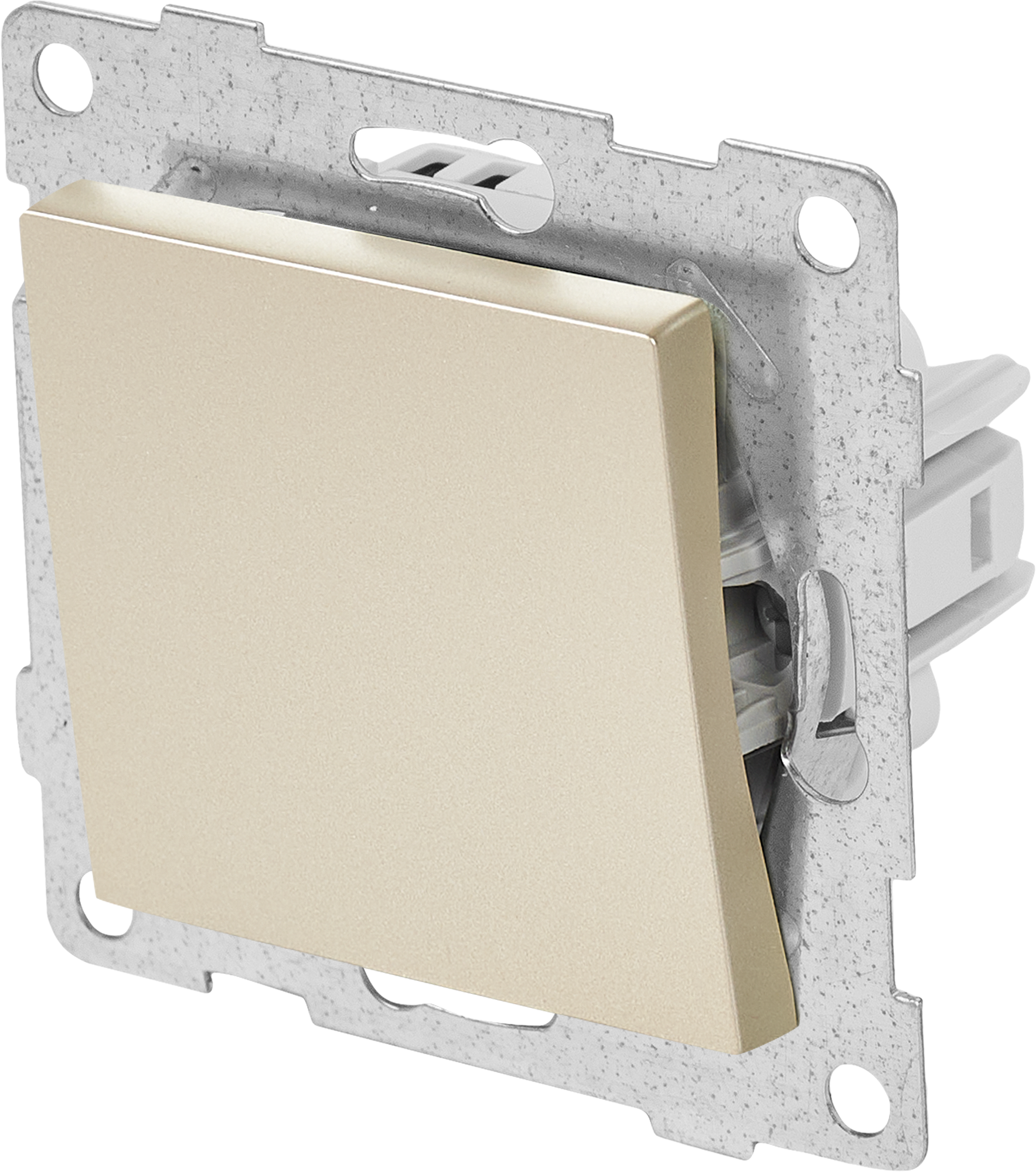 Проходной выключатель GUSI Electric Classic 1-клавишный встраиваемый, цвет шампань 83864236 STLM-0045169