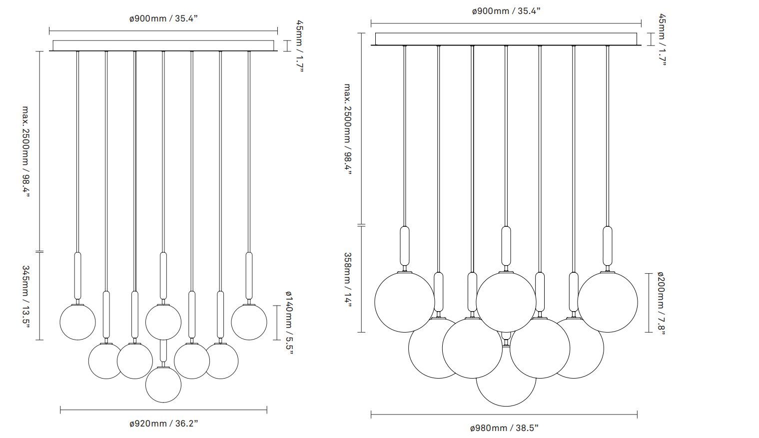 Стеклянный светодиодный подвесной светильник Nuura Miira ARCH-00026591 - Вид №3