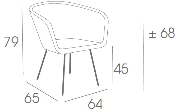 FueraDentro Садовый стул из синтетического волокна с подлокотниками Shell Screp - Вид №8