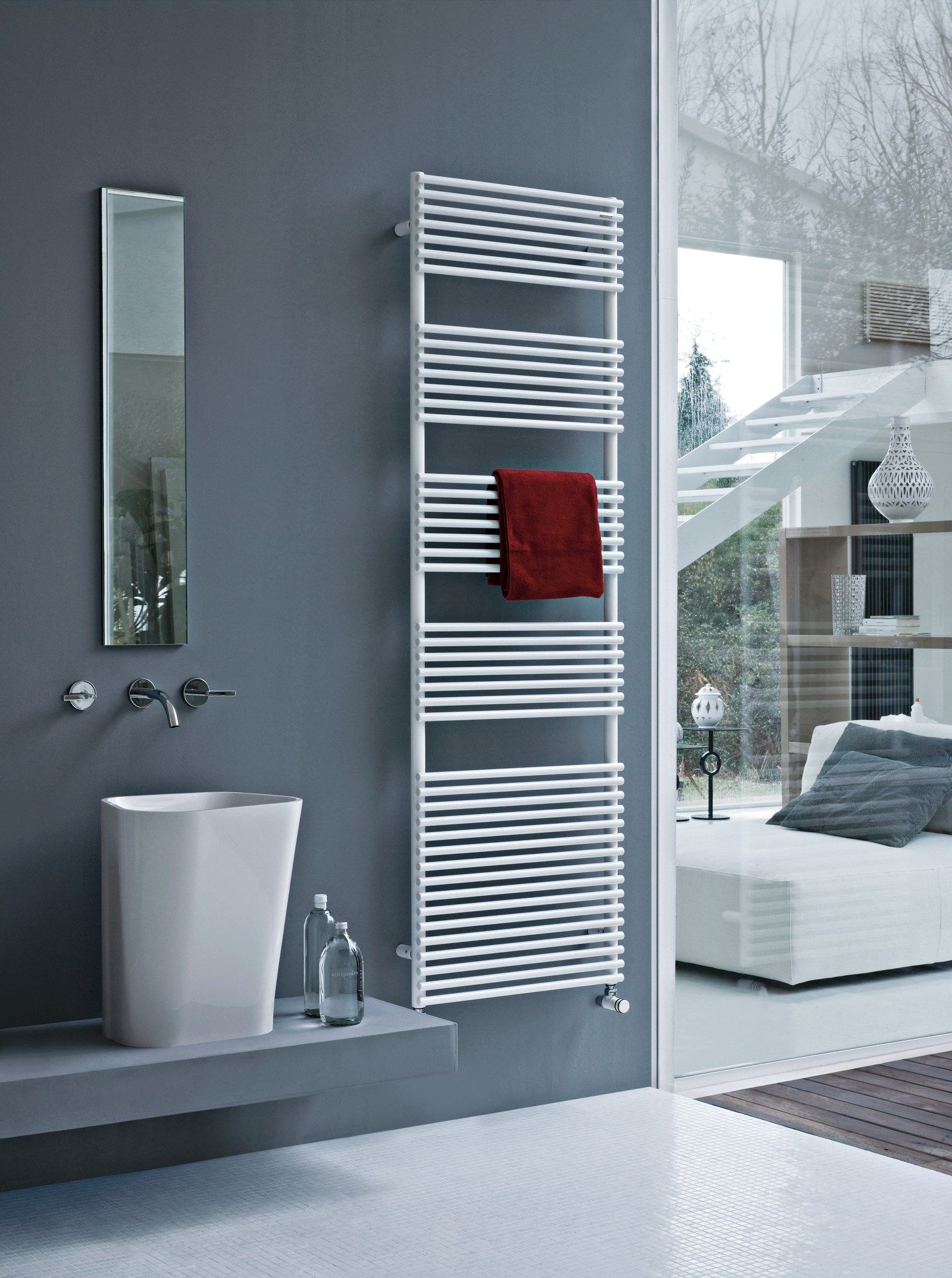 Настенный стальной вертикальный полотенцесушитель Tubes основы ARCH-00096115 - Вид №3