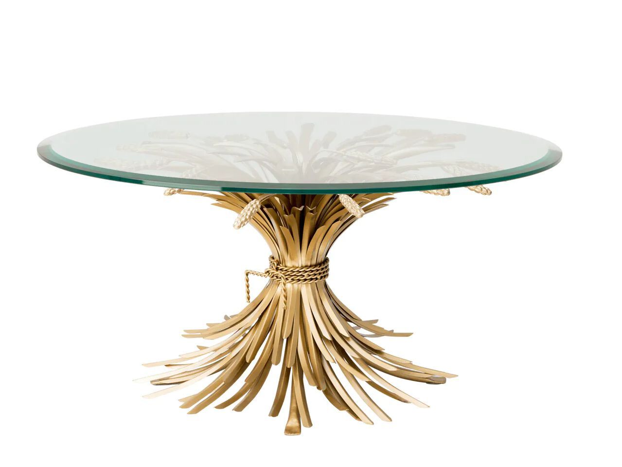 Круглый журнальный столик из железа и стекла Eichholtz BONHEUR ARCH-00073476