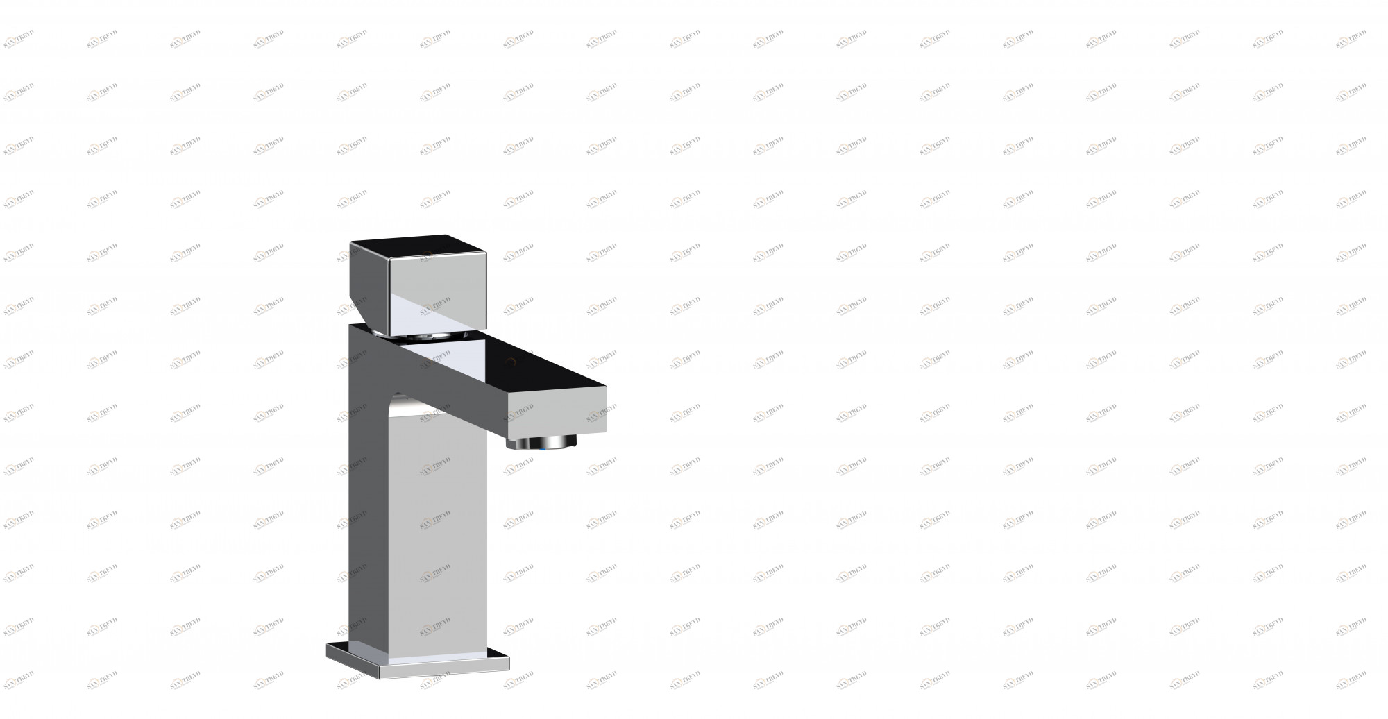 Смеситель на раковину однорычажный без донного клапана, ручка куб CEZARES EFFECT-LSM2-01-Q-W0
