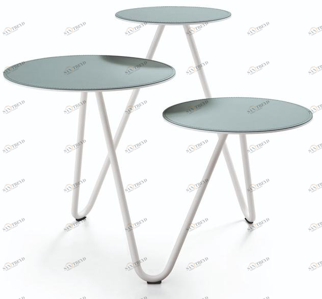 Midj Журнальный столик из лакированной стали, столешницы обтянуты кожей. Apelle sun-id-1504069