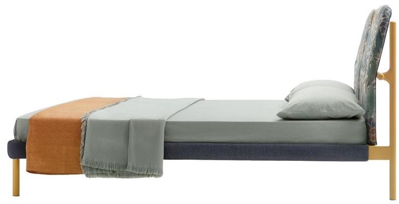 Zanotta Двуспальная кровать в современном стиле из ткани с мягким изголовьем sun-id-1514240 - Вид №1