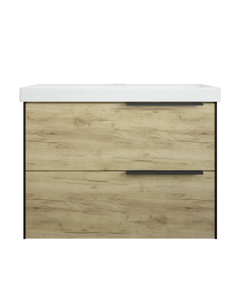 Подвесная тумба SANFLOR Барселона 80 см с золотым профилем 88318507