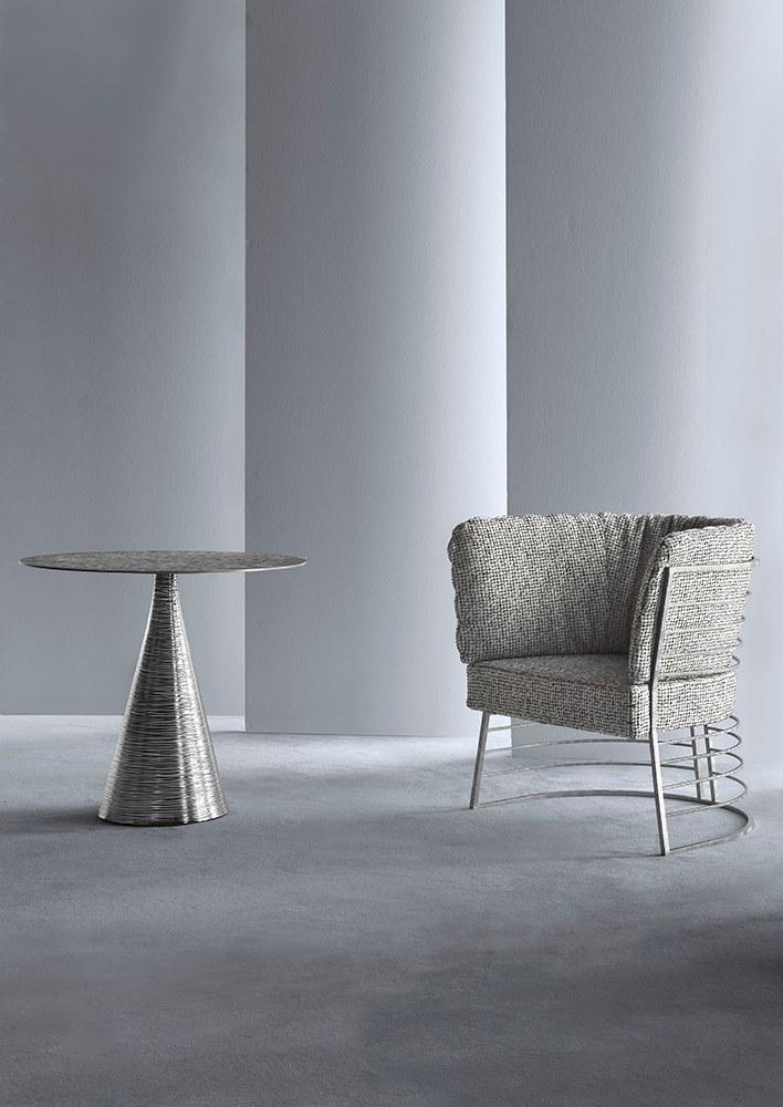 HESSENTIA | Cornelio Cappellini Кожаное кресло с основанием из латуни, отшлифованной вручную Faraday Santreyd sun-id-1419801 - Вид №2