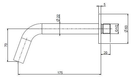 Quadrodesign Настенный излив из нержавеющей стали Q sun-id-1349185 - Вид №2