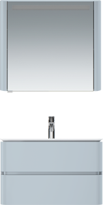 M30MCL0801BG зеркало зеркальный шкаф левый 80 см с подсветкой светло-голубой глянц. AM.PM Sensation