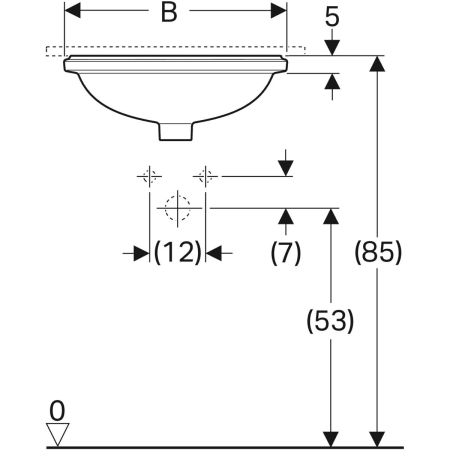 500.750.01.2 Раковина под столешницу Geberit VariForm овальной формы Geberit  - Вид №3