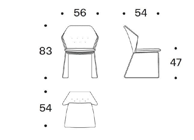 Стул с мягкой тканью Saba Italia Нью-Йорк ARCH-00129467 - Вид №4