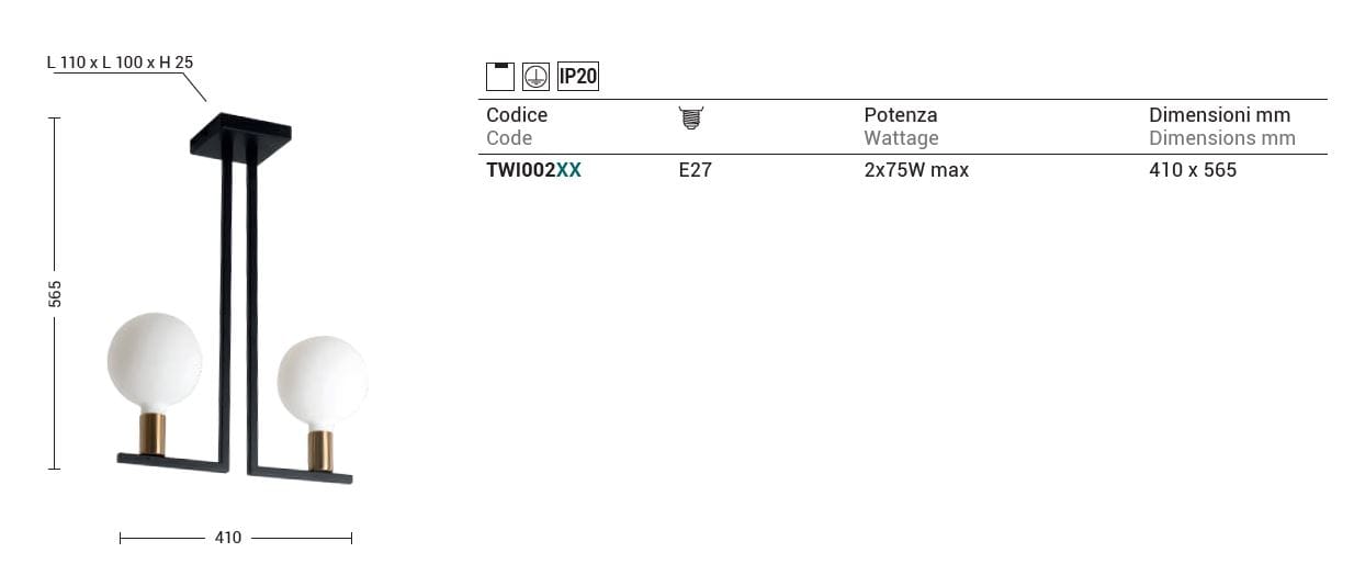 Металлический потолочный светильник Rossini Illuminazione ARCH-00025601 - Вид №1