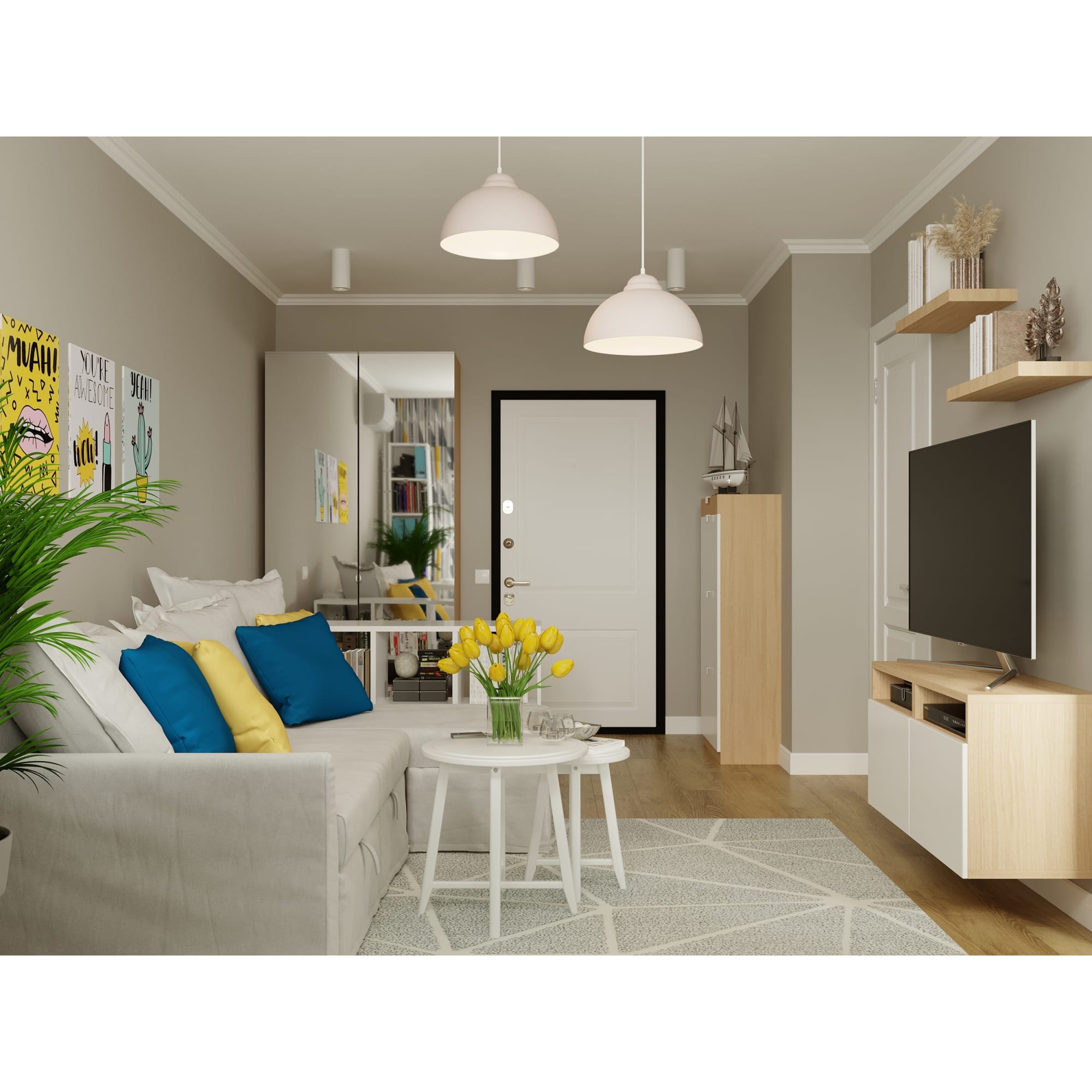 81965215 Дверь для шкафа МФ 38x59.6x1.6 см цвет белый глянец Lion Santreyd  - Вид №4