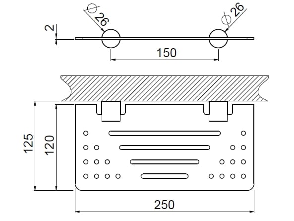 Полка для ванной из нержавеющей стали CARIMALI Navis ARCH-00050567 - Вид №2