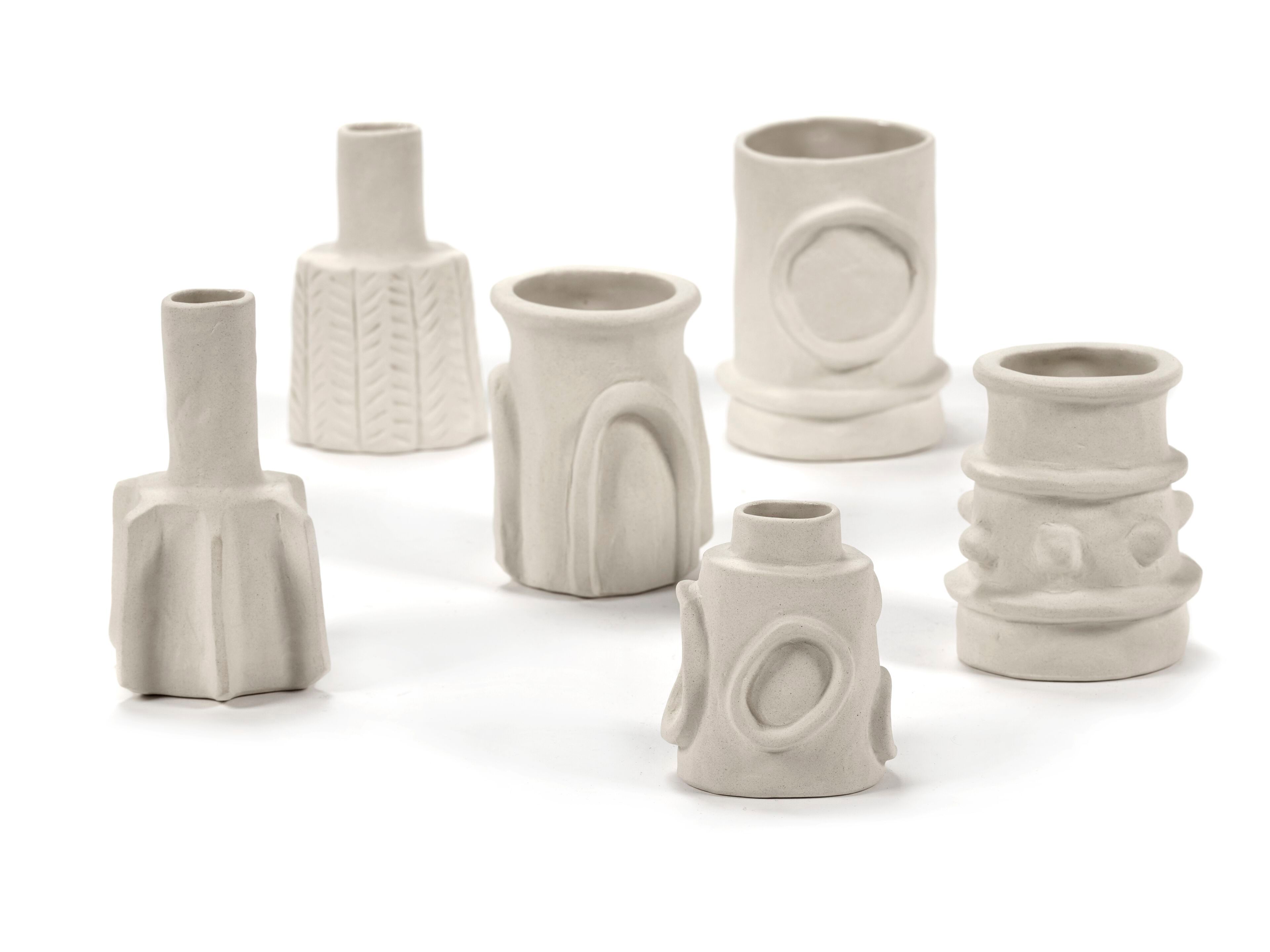 Набор из 6 круглых каменных ваз Serax Marie interior accessories ARCH-00000650