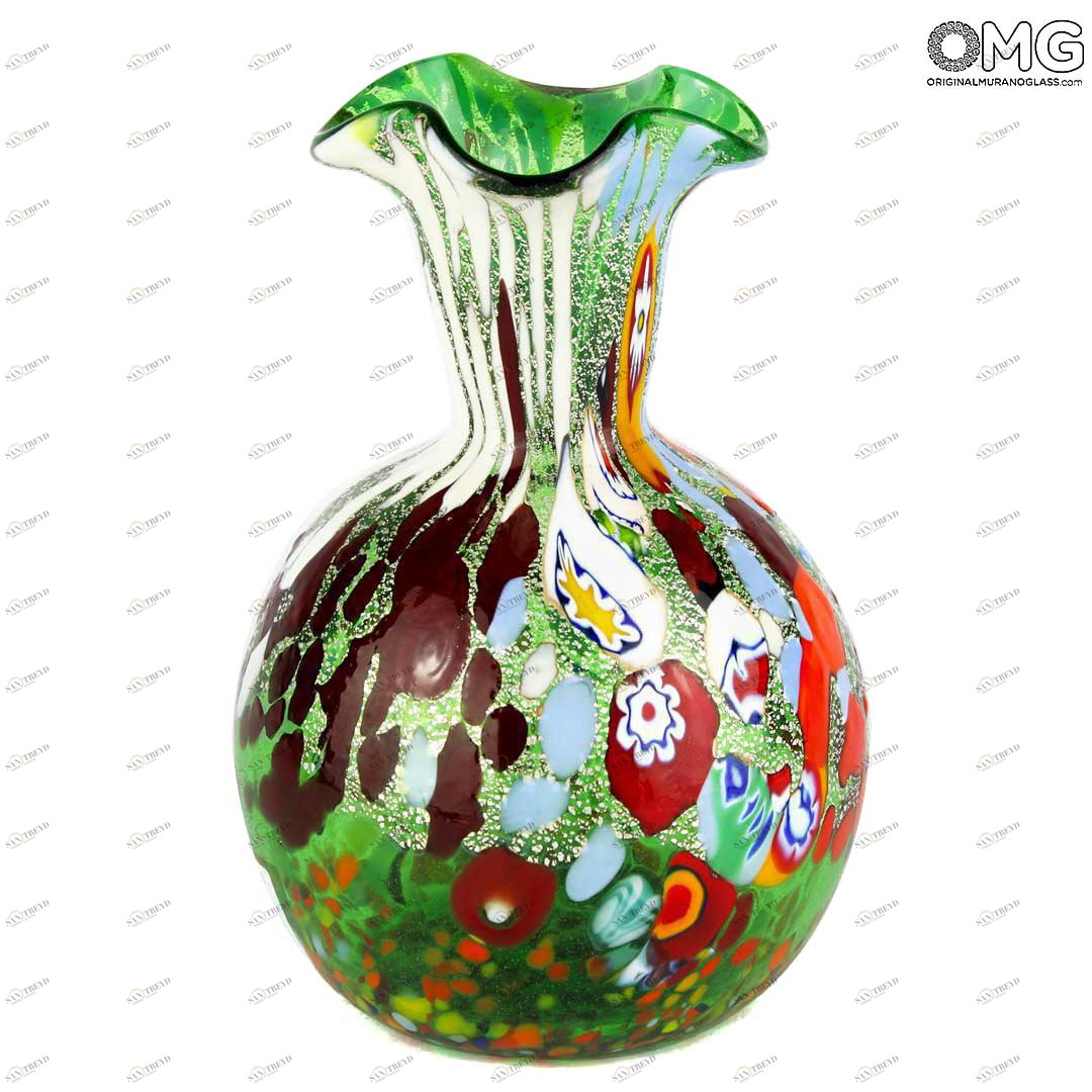 3263 ORIGINALMURANOGLASS Ваза Lily - зелёная - Original Murano Glass OMG 10 см 