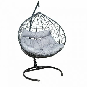 Кресло подвесное из искусственного ротанга светло-серое Leset "Бали" IMPEX  00-3967114 Серый;черный