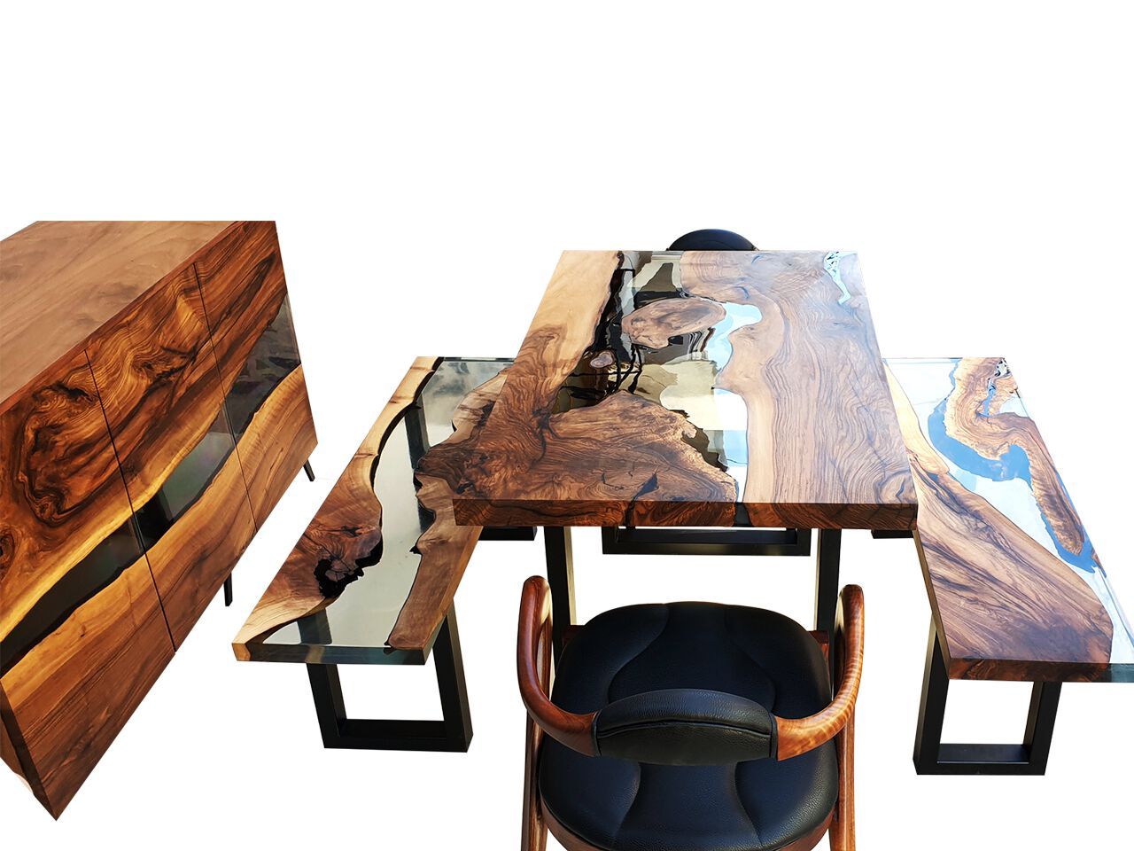 Обеденный набор из дерева и смолы Legnor LEG2408736 ARCH-00106175 - Вид №4