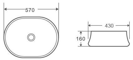 GR-3024 Накладная раковина на столешницу  прямоугольная Grossman  - Вид №2