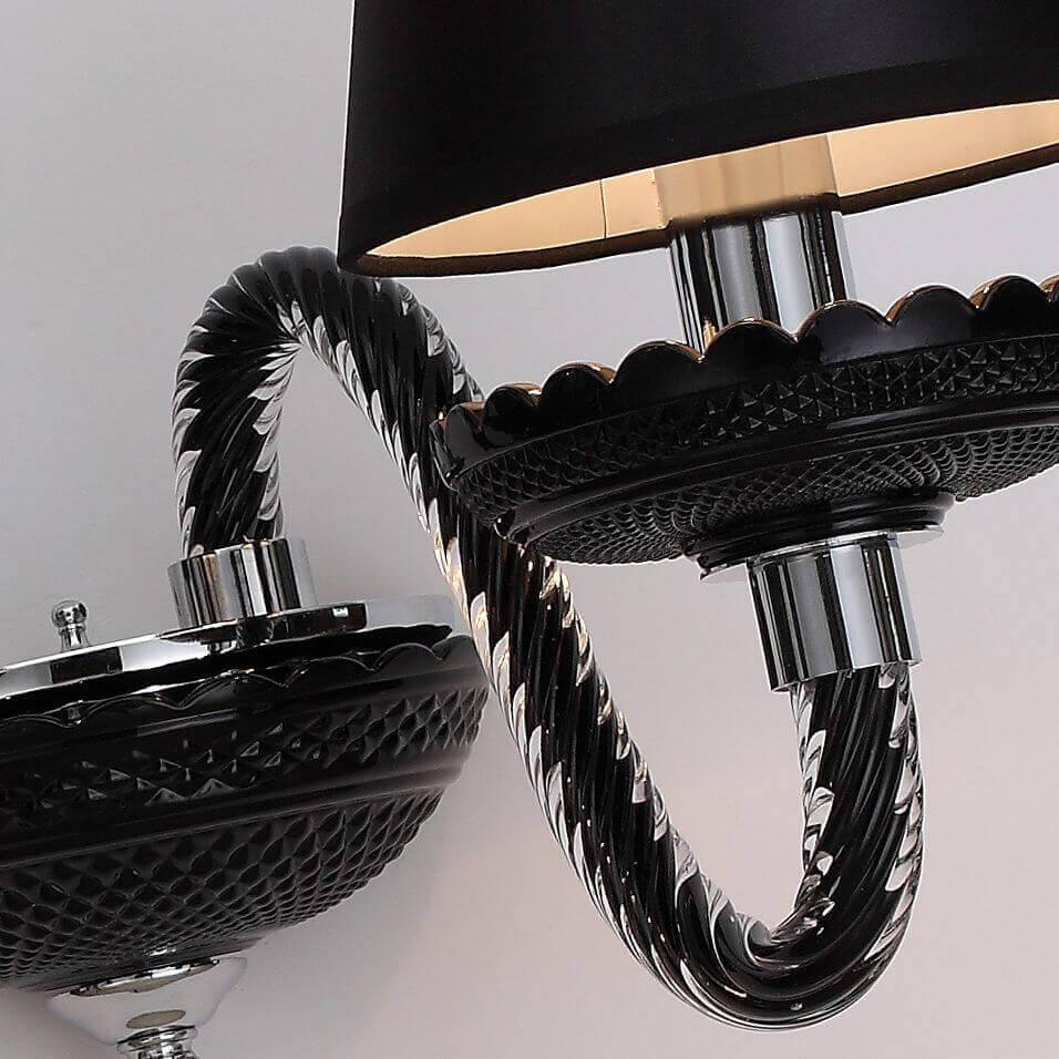 Бра металлическое с абажуром на 2 лампы черное Cleopatra 2055-2W FAVOURITE CLEOPATRA 00-3931277 Черный - Вид №1