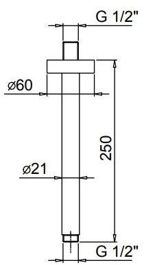 ABOUTWATER Лейка дождевого душа потолочная Al/23 Fantini Rubinetti sun-id-1444783 - Вид №2