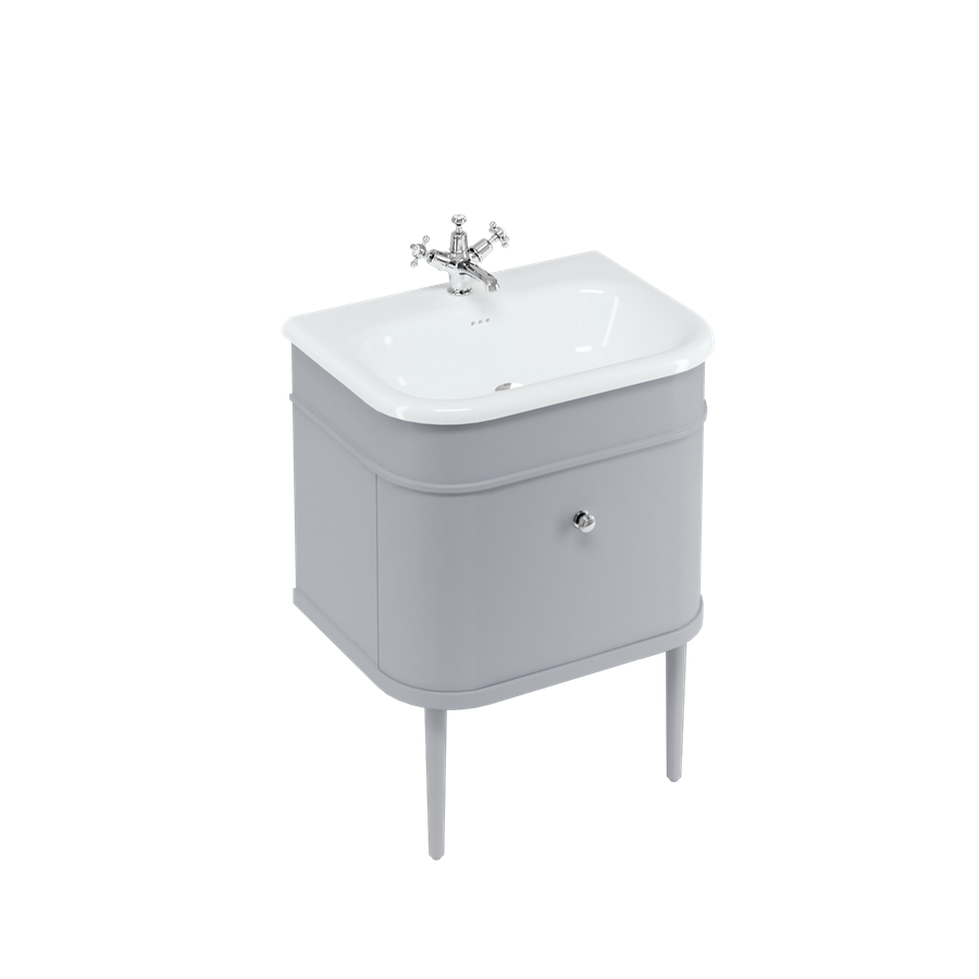 Burlington Chalfont Chalfont 650мм Тумбочка с одним выдвижным ящиком - Классический серый с золотыми ногами CH65G-CHLEGGOLD 