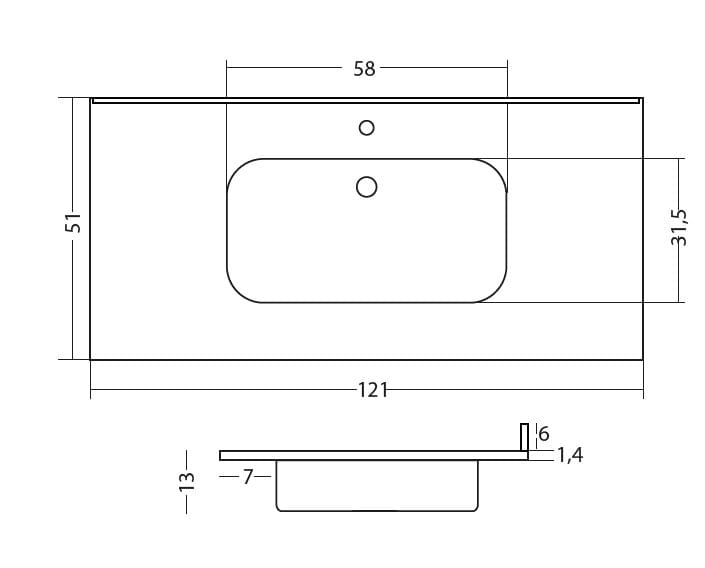 Встраиваемый умывальник из смолы Gaia Mobili Complements ARCH-00028734 - Вид №10