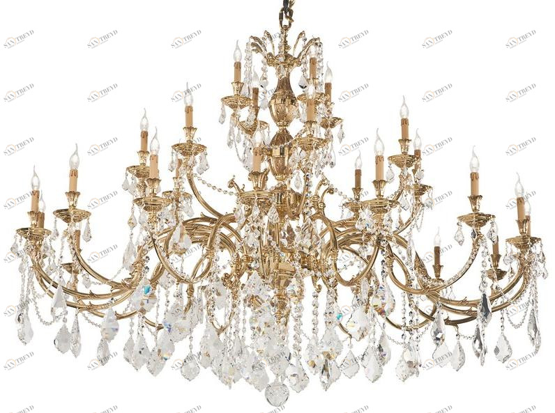 Possoni Illuminazione Французская золотая люстра с кристаллами шоулера Windsor 888/28d2-sh/p