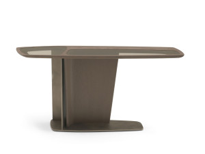 Прямоугольная консоль из дерева и стекла