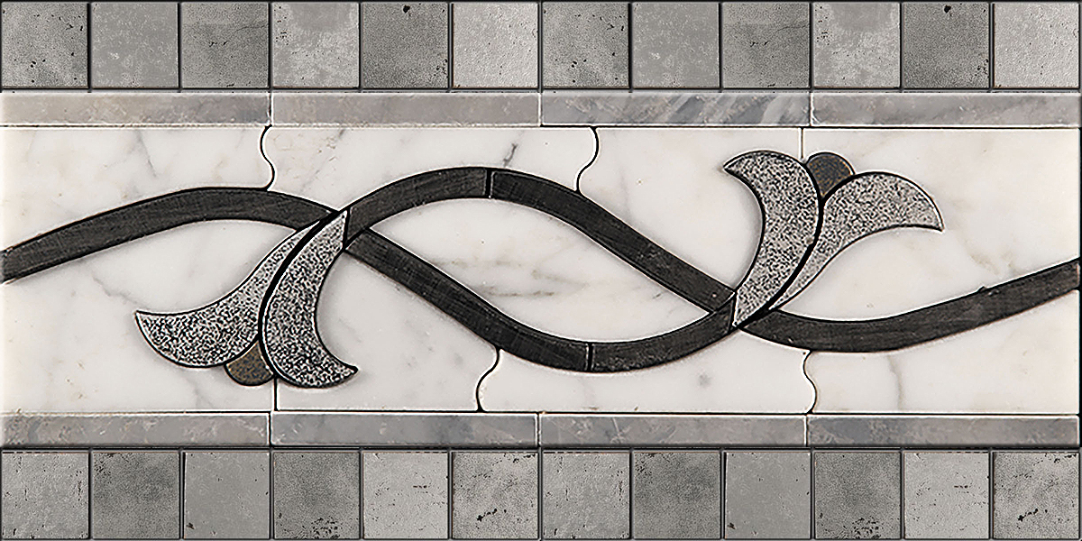 БОРДЮР ИЗ МРАМОРА LI-2 SKALINI FLORAL LI2 - Вид №1