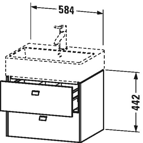 BR415309191 Brioso Тумбочка подвесная Серо-коричневый декор Duravit - Вид №1