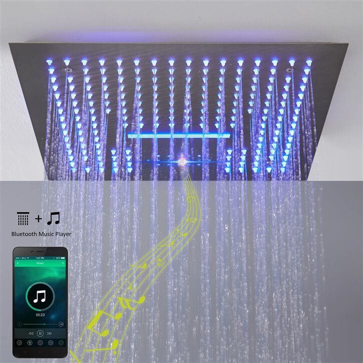 Квадратная потолочная душевая головка из нержавеющей стали с освещением Fontana Showers SAINT-RAPHAEL ARCH-00143550 - Вид №1