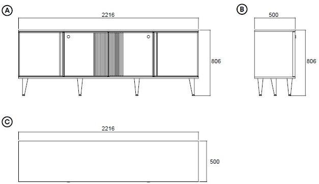 Enza Home Буфет из лакированной древесины с распашными дверцами Praga sun-id-1365724 - Вид №6