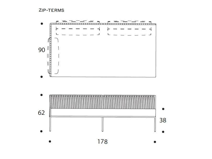 Тканевый модульный садовый диван Nodo Italia Zip ARCH-00081290 - Вид №12